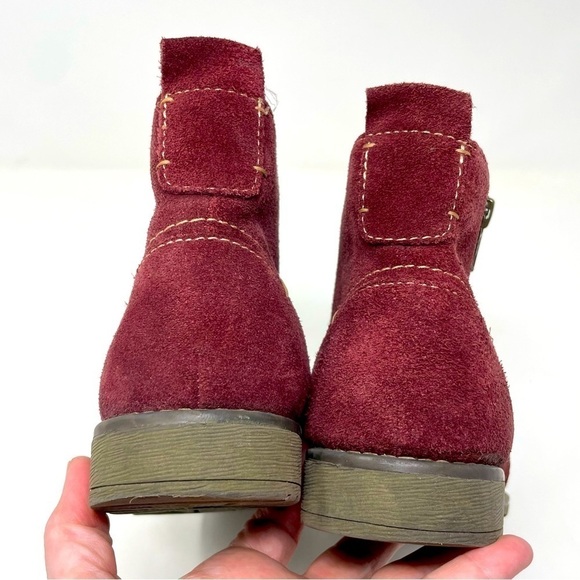 Montana Artisan-Crafted Burgundy Leather/Suede Ankle Booties – Size 6.5 - Picture 6 of 9